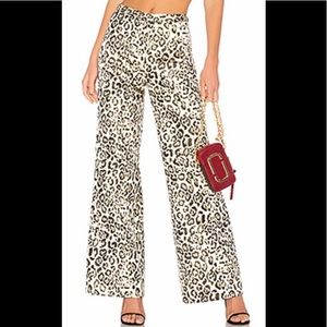 LPA leopard print high waisted wide leg pant